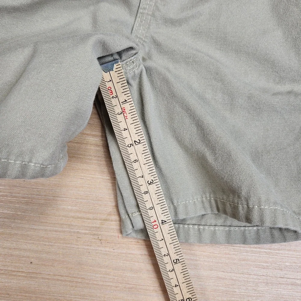 OshKosh B'gosh Vestbak Canvas Shortalls Overalls Kids 18 Khaki Vintage Style